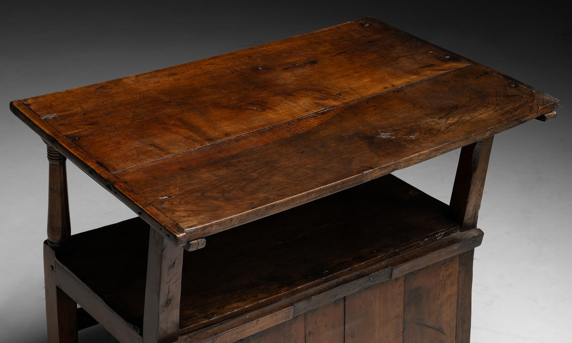 Elm Monk’s Bench/Table, Wales circa 1790