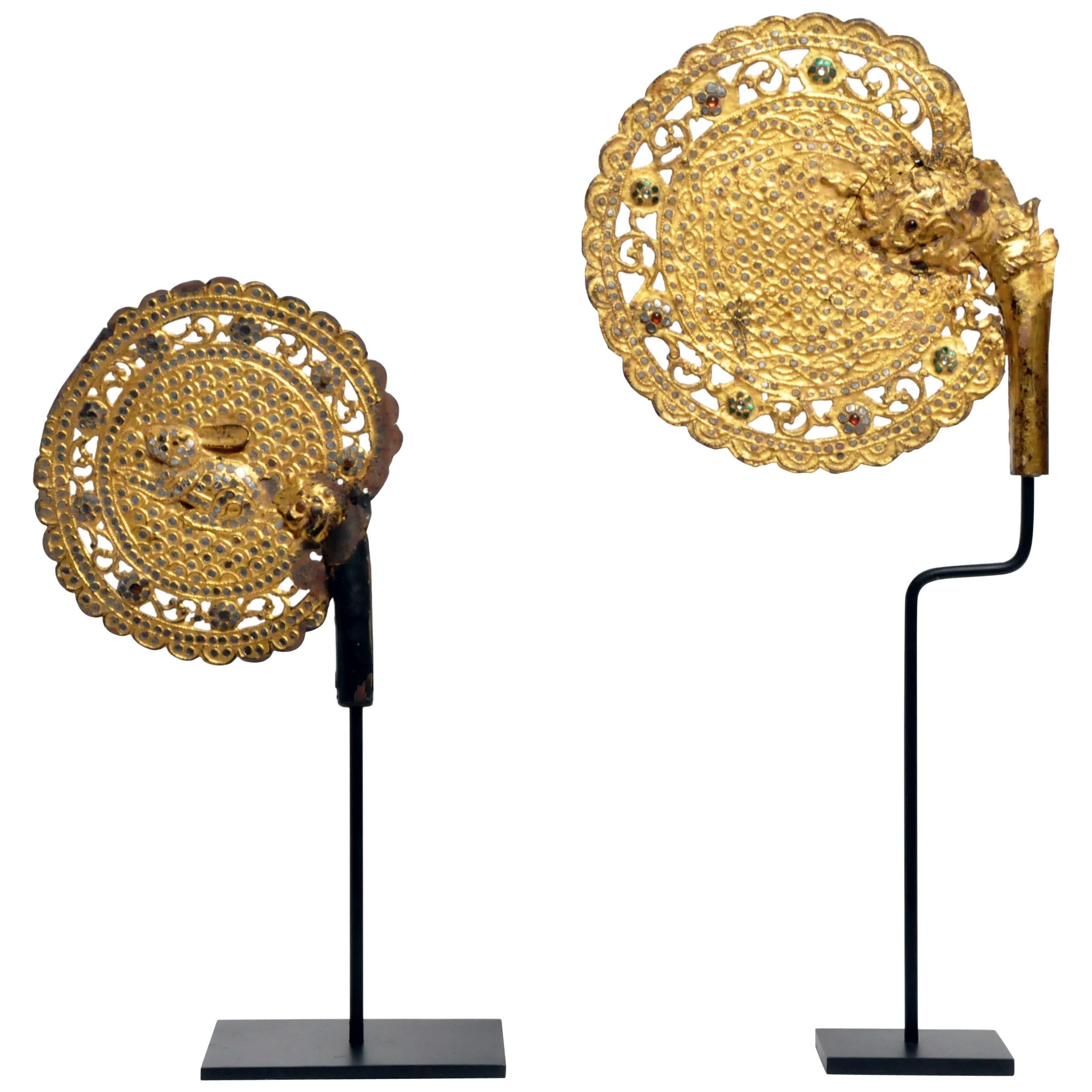 Monk
s Fan Mounted on Stand