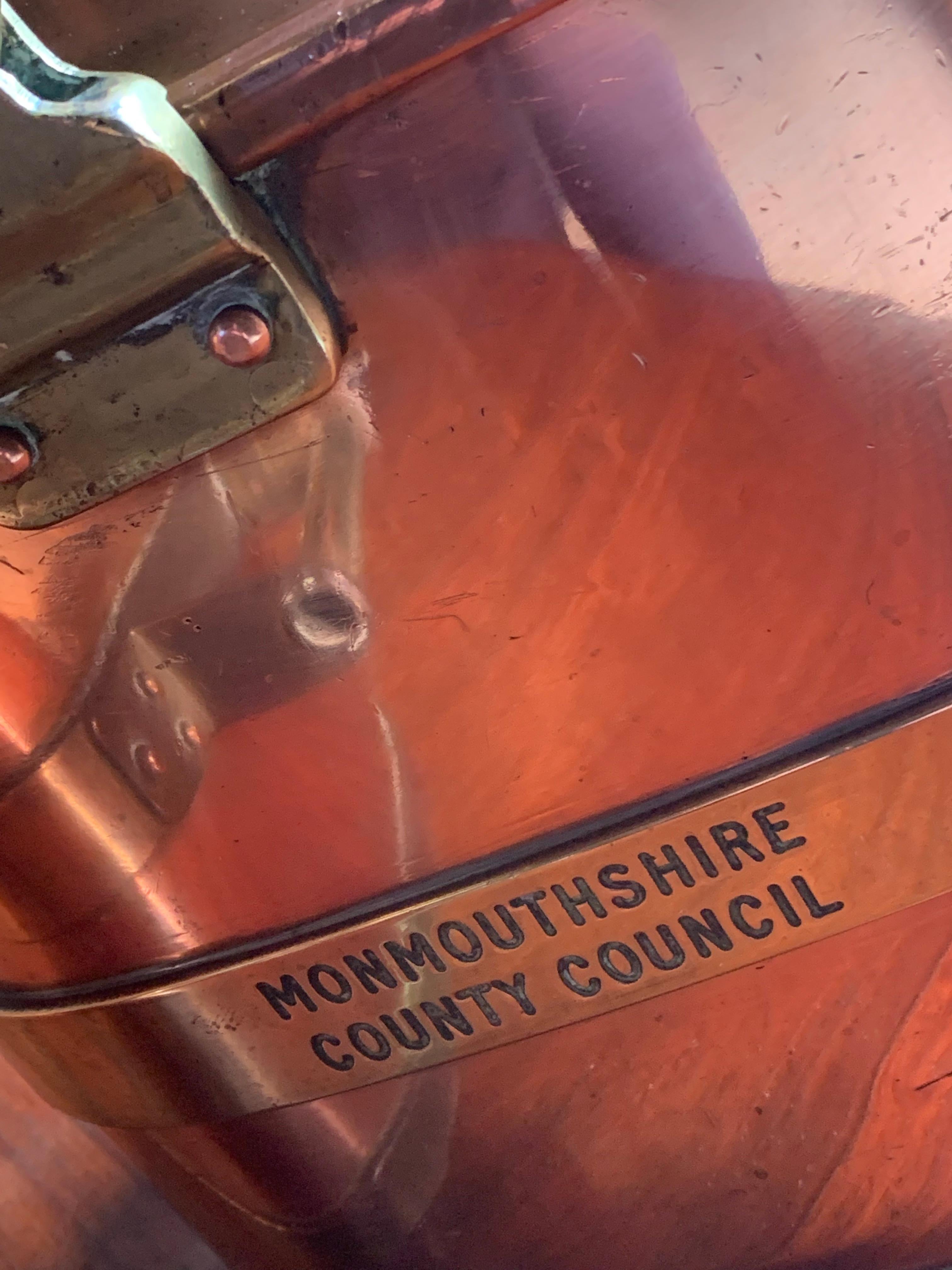 Monmouthshire County Council Petrol Measuring Cans Set of 5 Copper & Brass, 1931 4