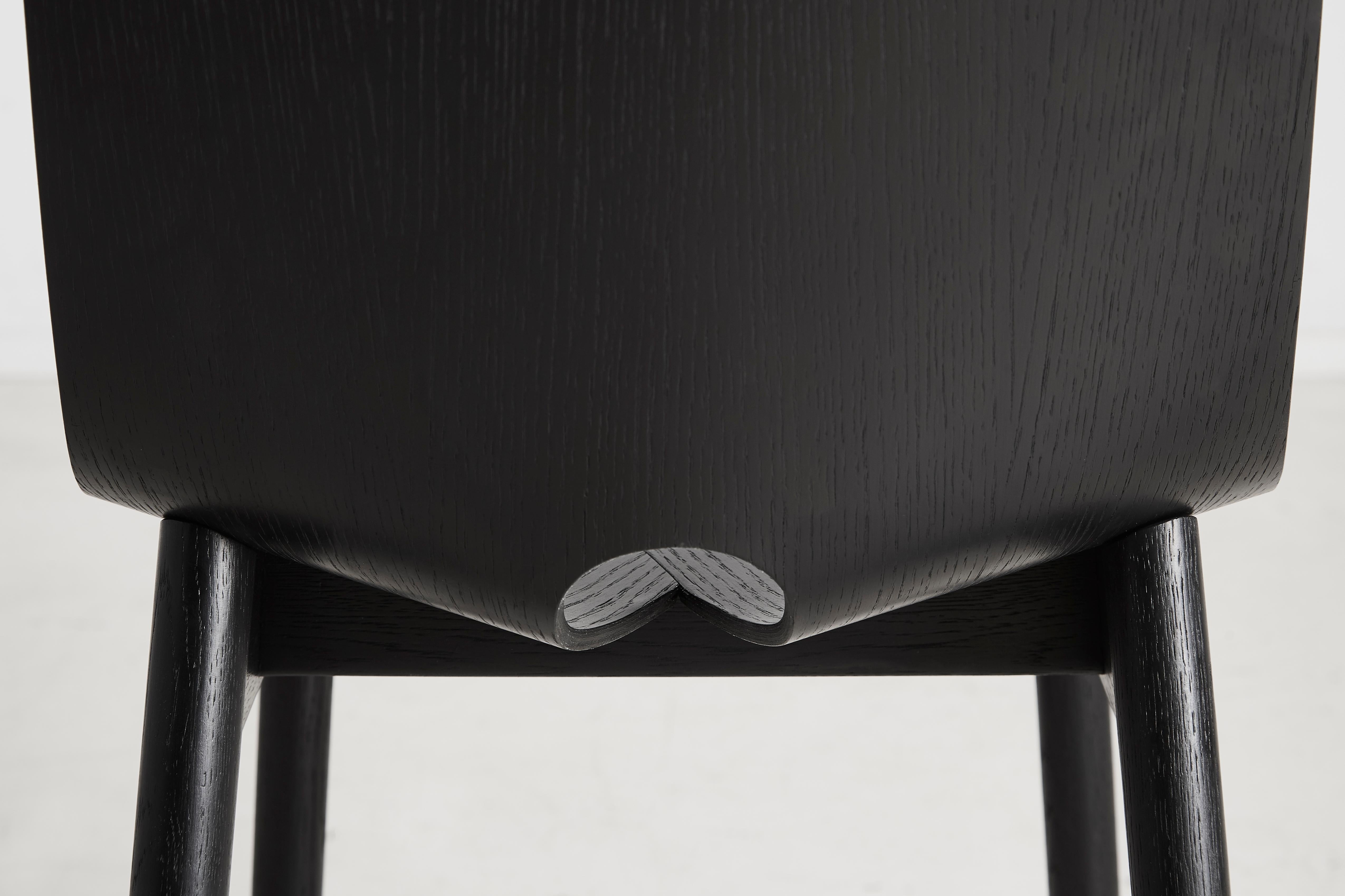 Danish Mono Black Oak Dining Chair by Kasper Nyman For Sale