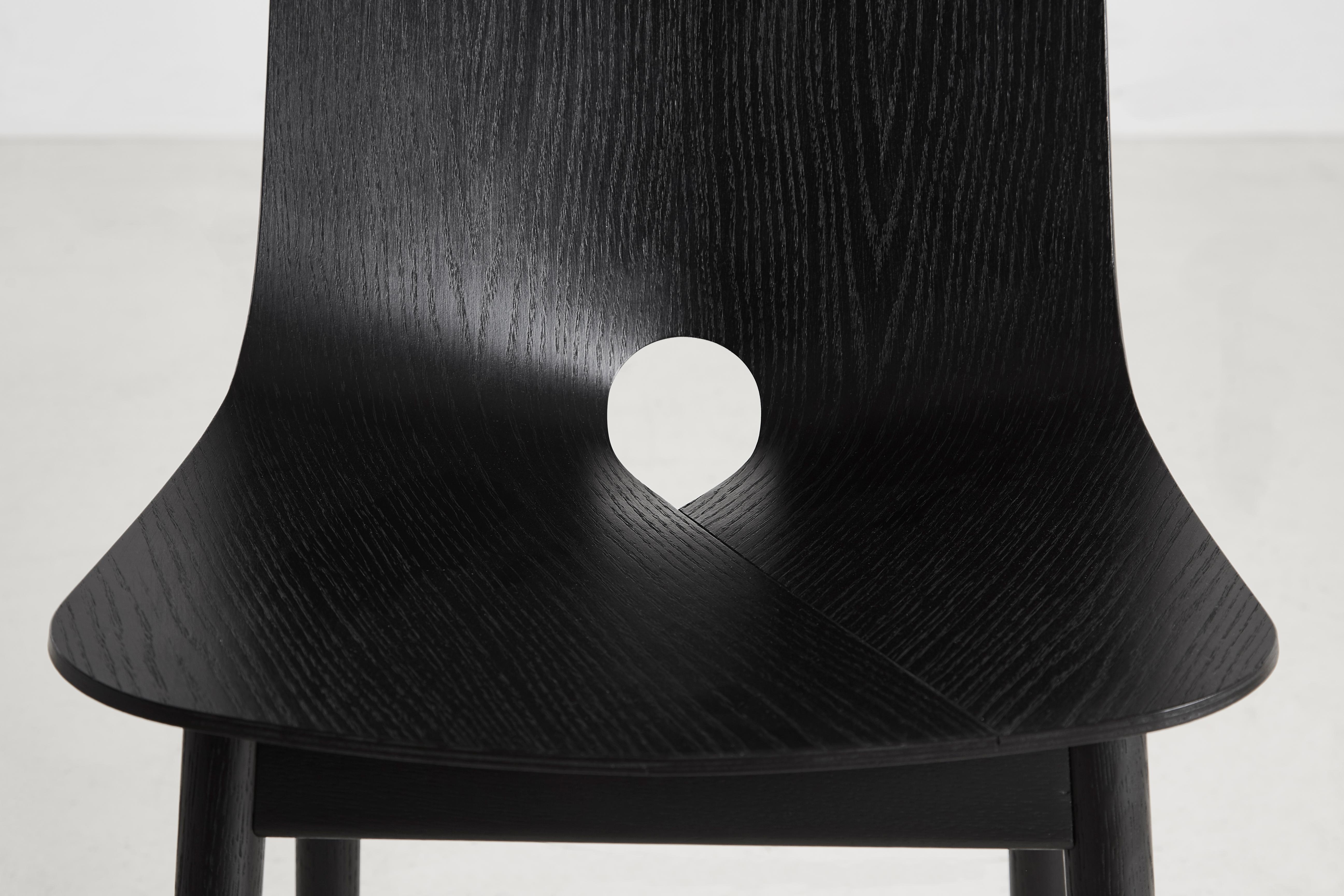 Mono Black Oak Dining Chair by Kasper Nyman In New Condition For Sale In Geneve, CH