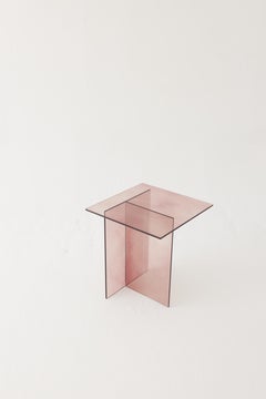 Mono Rose Glass Side Table, Modern Design, Clean Lines, Made to Order