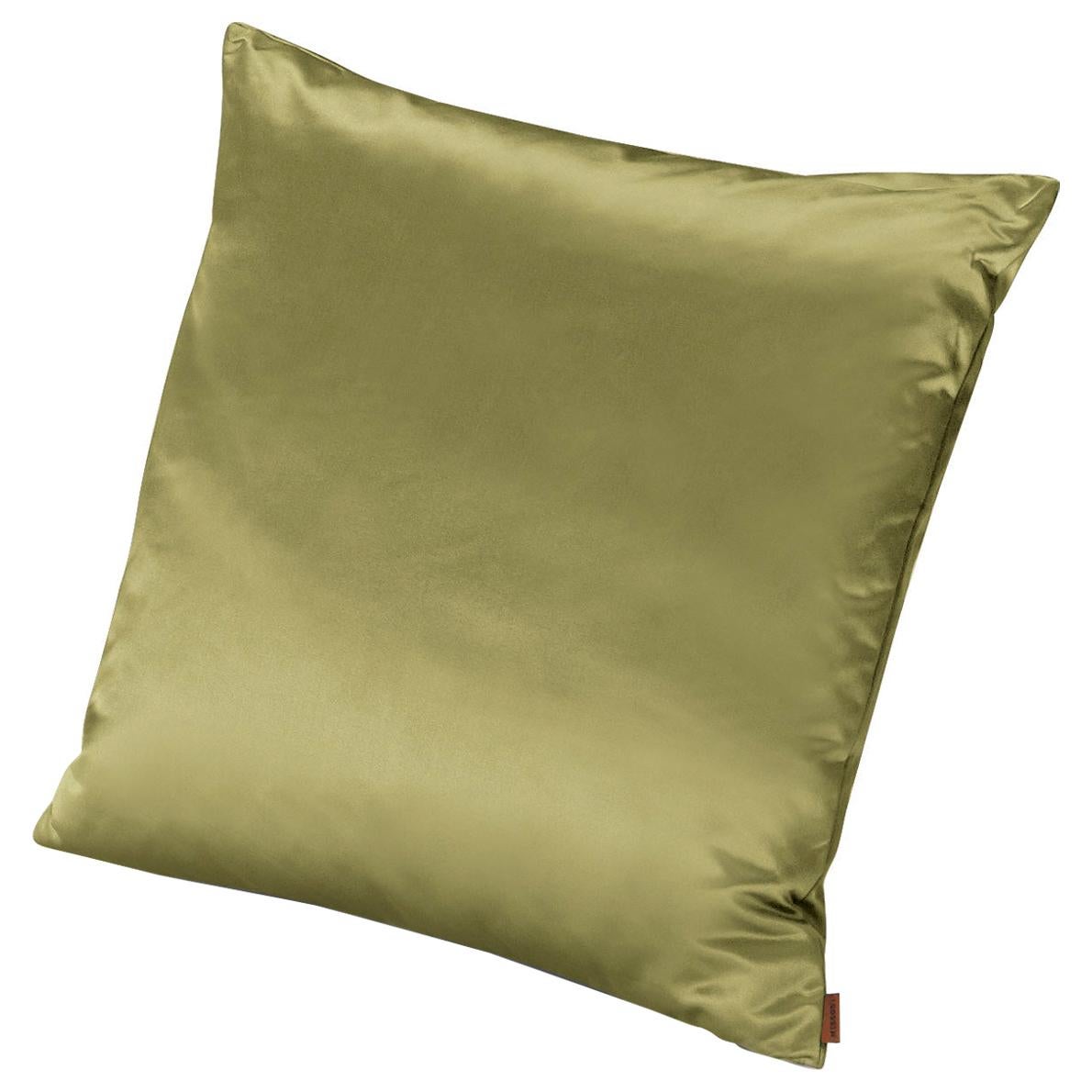 For Sale: Gold (1M4CU00726-72) Mono Small Silk-Blend Cushion in Jewel Tones by Missoni Home