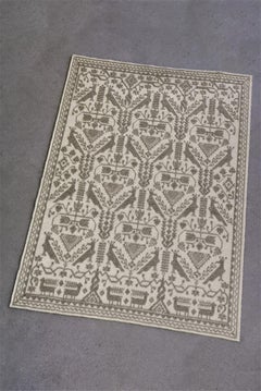 Monochromatic Allusion Carpet, in Natural, Hand-Tufted Sardinian Wool
