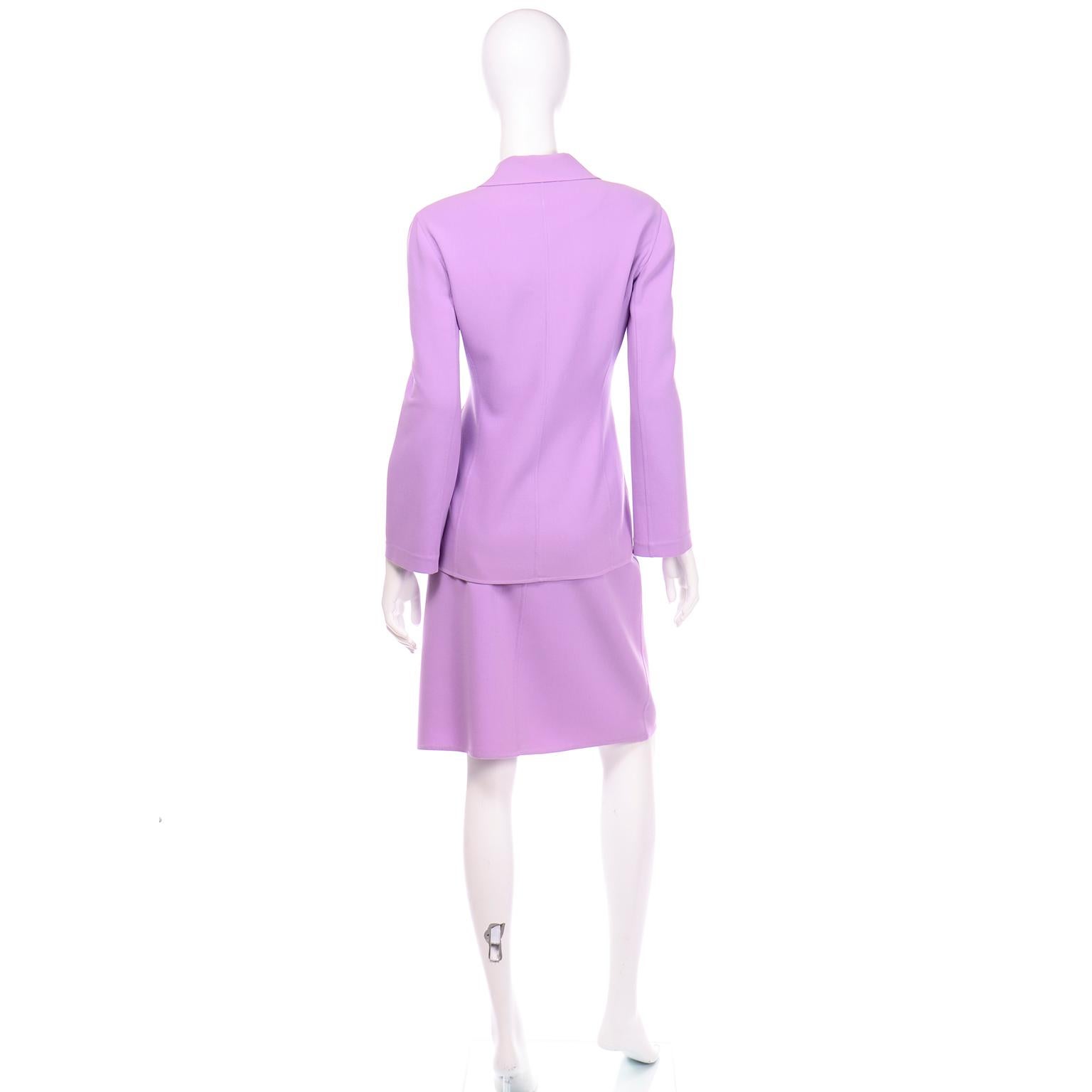 lavender skirt suit