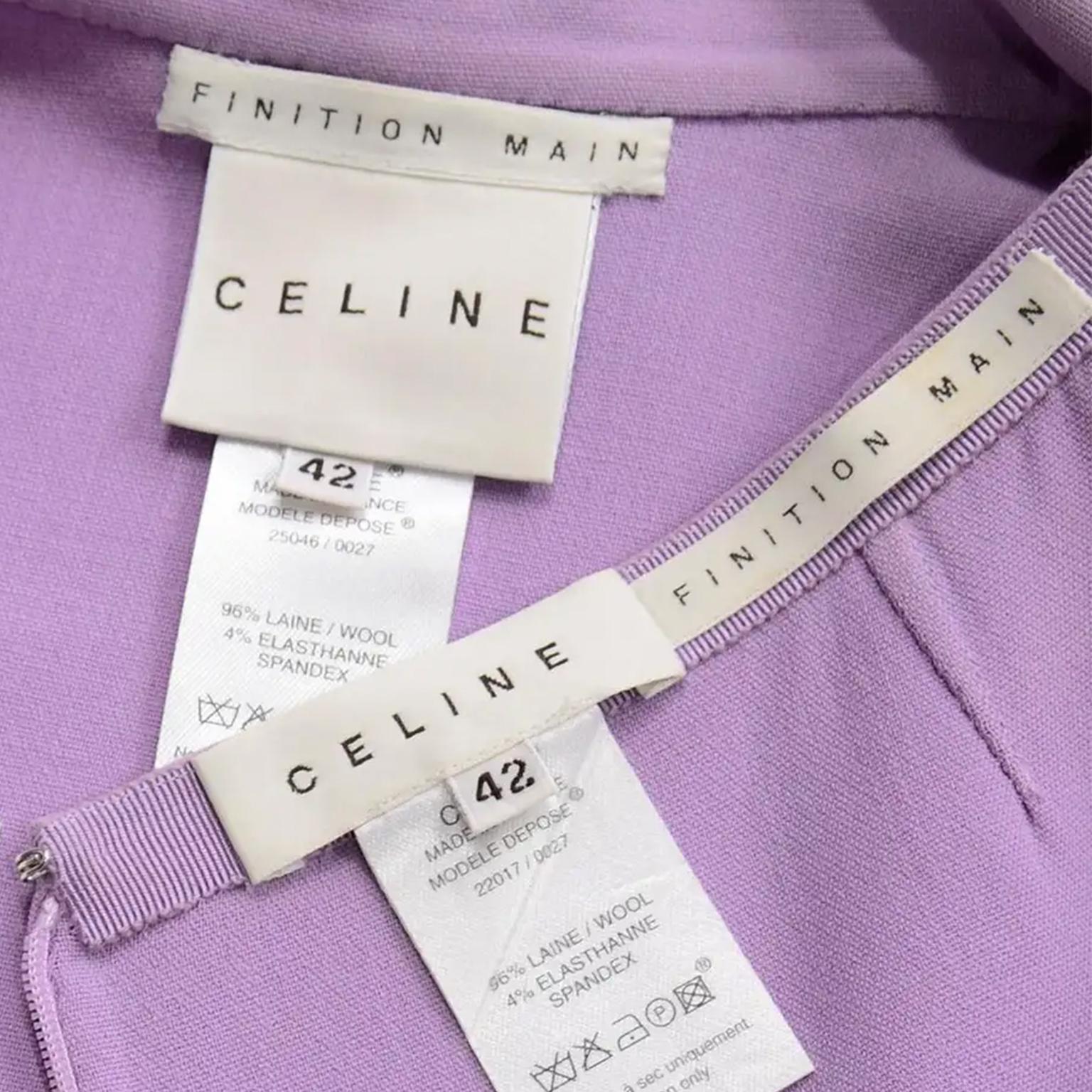 Monochromatic Celine Monochromatic Minimalist Lavender Skirt Jacket Suit  For Sale 1