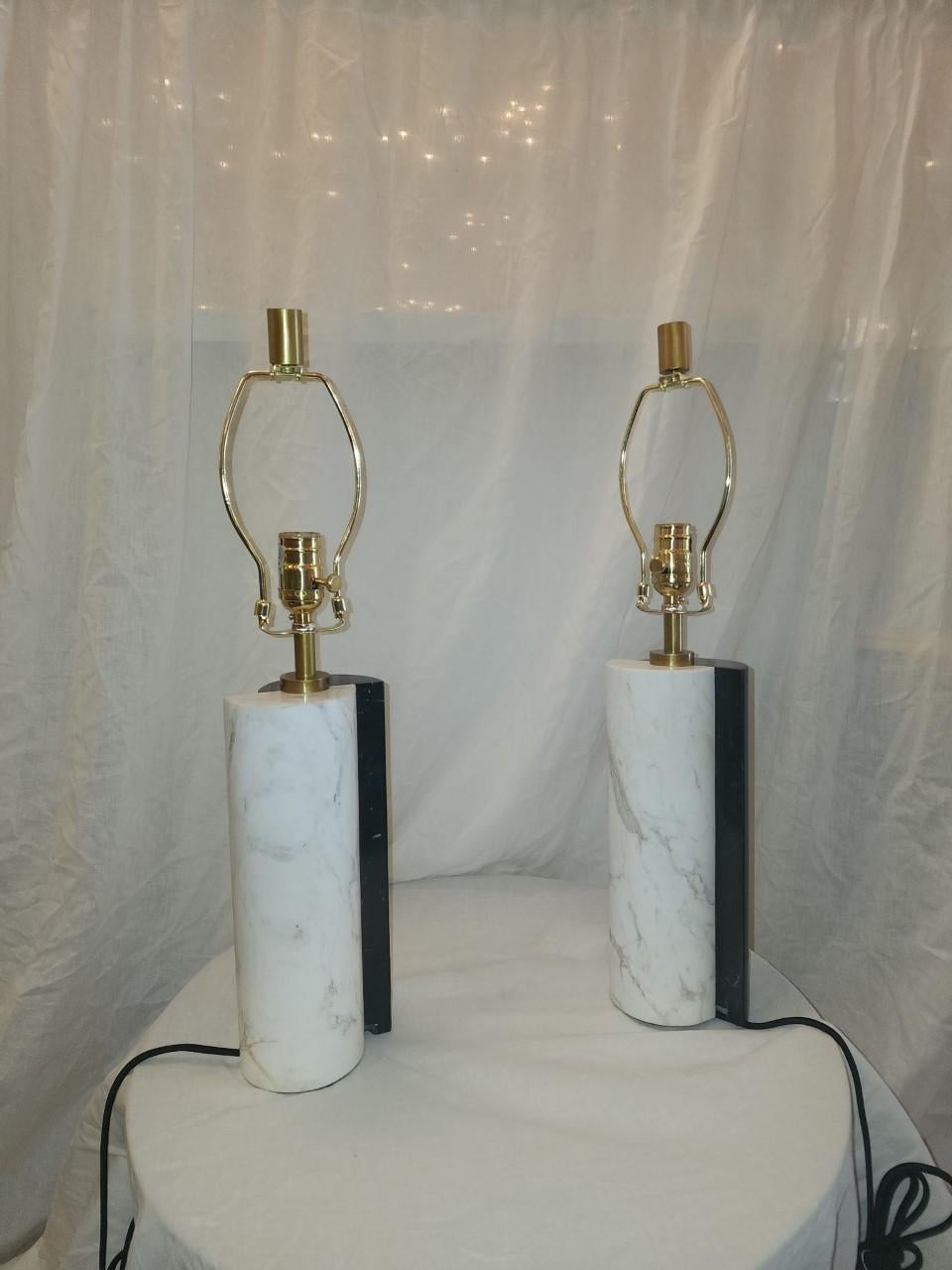 American Monochromatic Marble Lamps For Sale