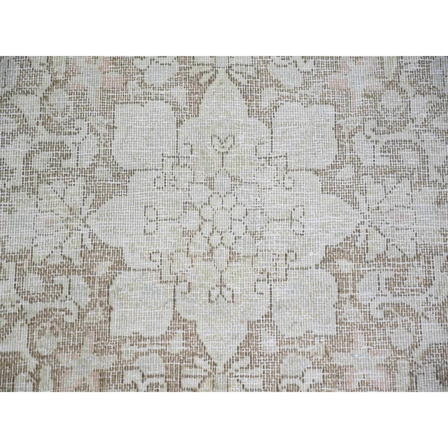 Monochromatic Wool Worn and Distressed Overdyed Vintage Kerman Hand Knotted Rug For Sale 3