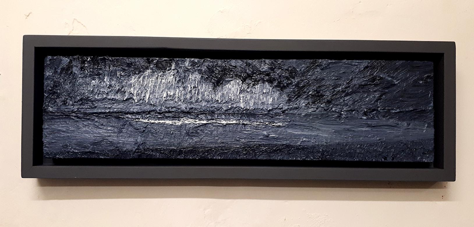Oil on panel. Framed in contemporary black wood frame. Measures: Image 5