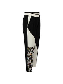 Monochrome Abstract Print Trousers Size XS