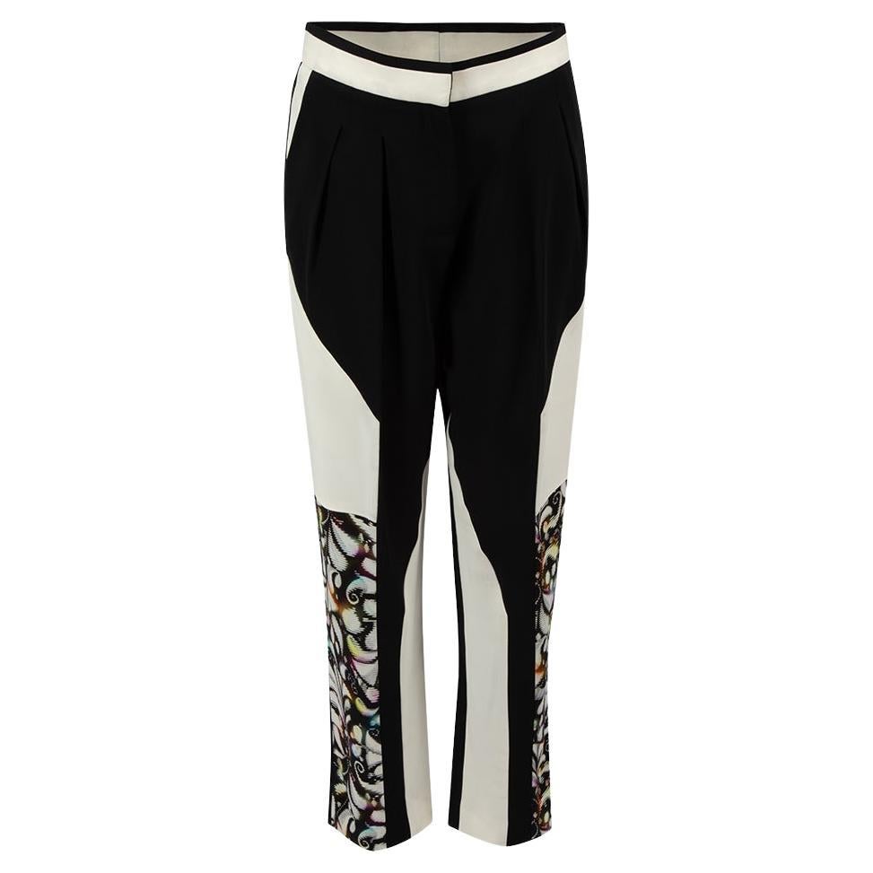 Monochrome Abstract Print Trousers Size XS For Sale