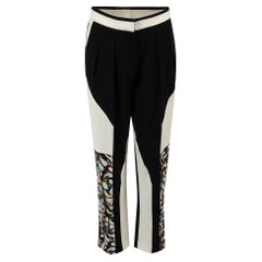 Monochrome Abstract Print Trousers Size XS