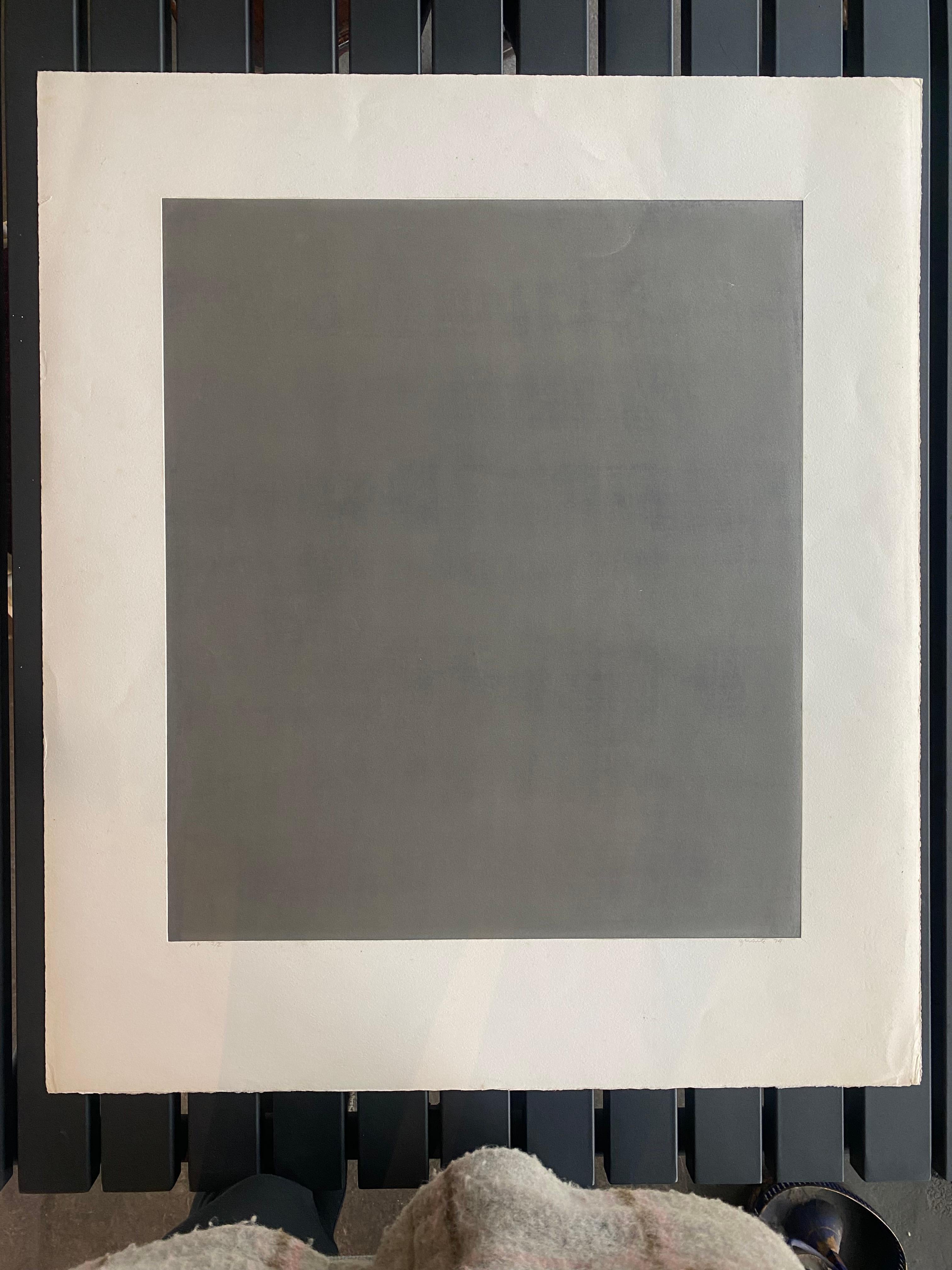 Monochrome Black Graphic / Lithograph by Jerry Zenuik, Unframed In Good Condition For Sale In Hamburg, DE