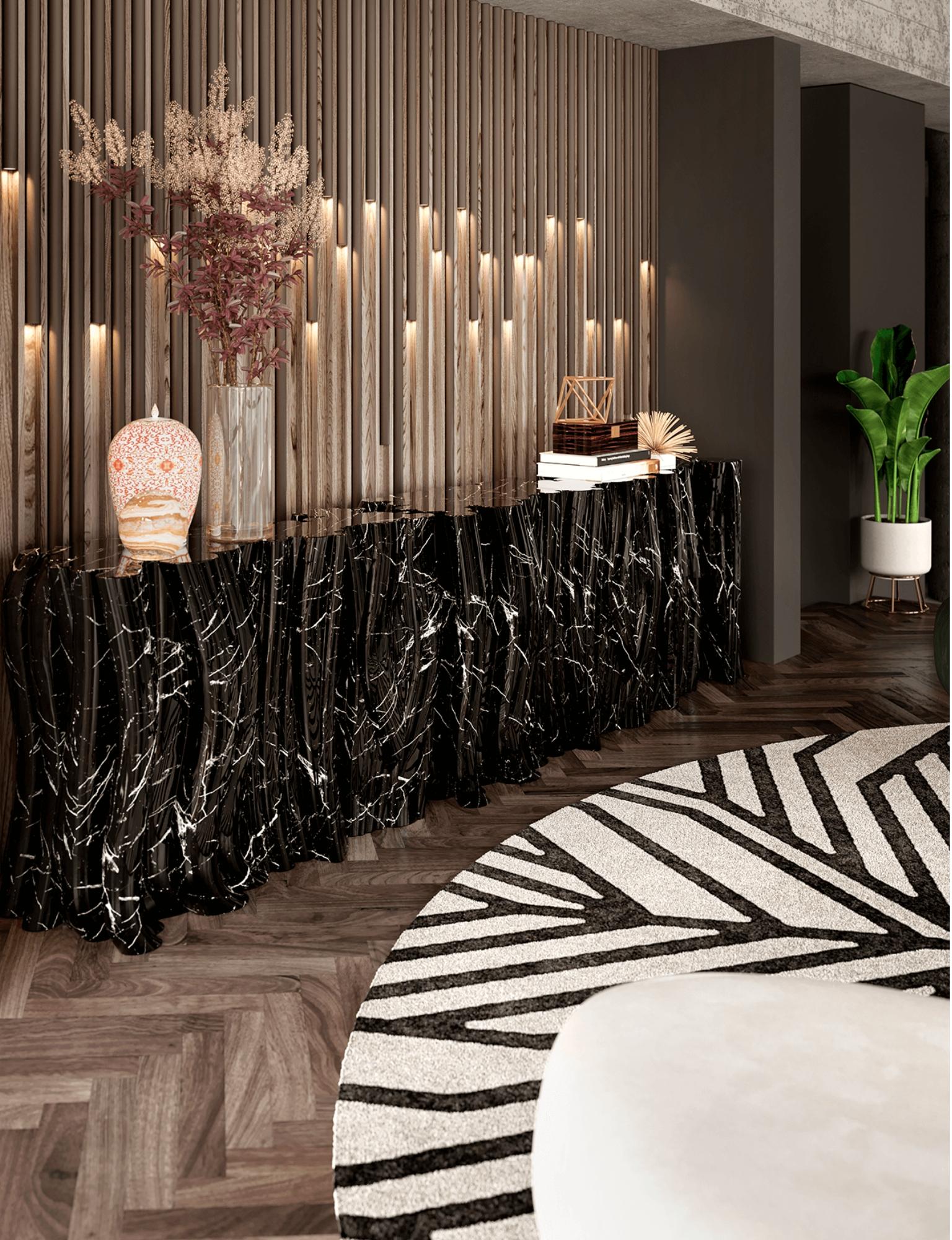 Credenza monocromatica in finto marmo - Fibra di vetro dipinta a mano - Boca Do Lobo in vendita 2