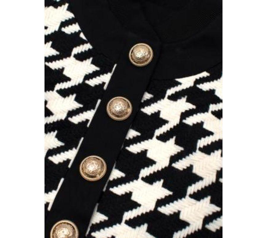 Monochrome Bomberjacke aus Wolle mit riesigem Hahnentrittmuster Damen im Angebot