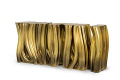 Buffet Monochrome Or - Peinture à la main de la fibre de verre et du polystyrène - Boca Do Lobo