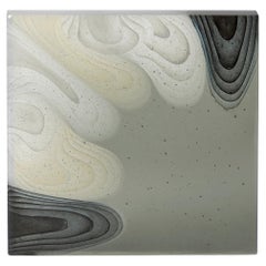 Monochrome Interaction, a white & grey cast glass sculpture by Helen Restorick