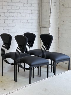 Monochrome Memphis Style Chairs in the Style of Ettore Sottsass