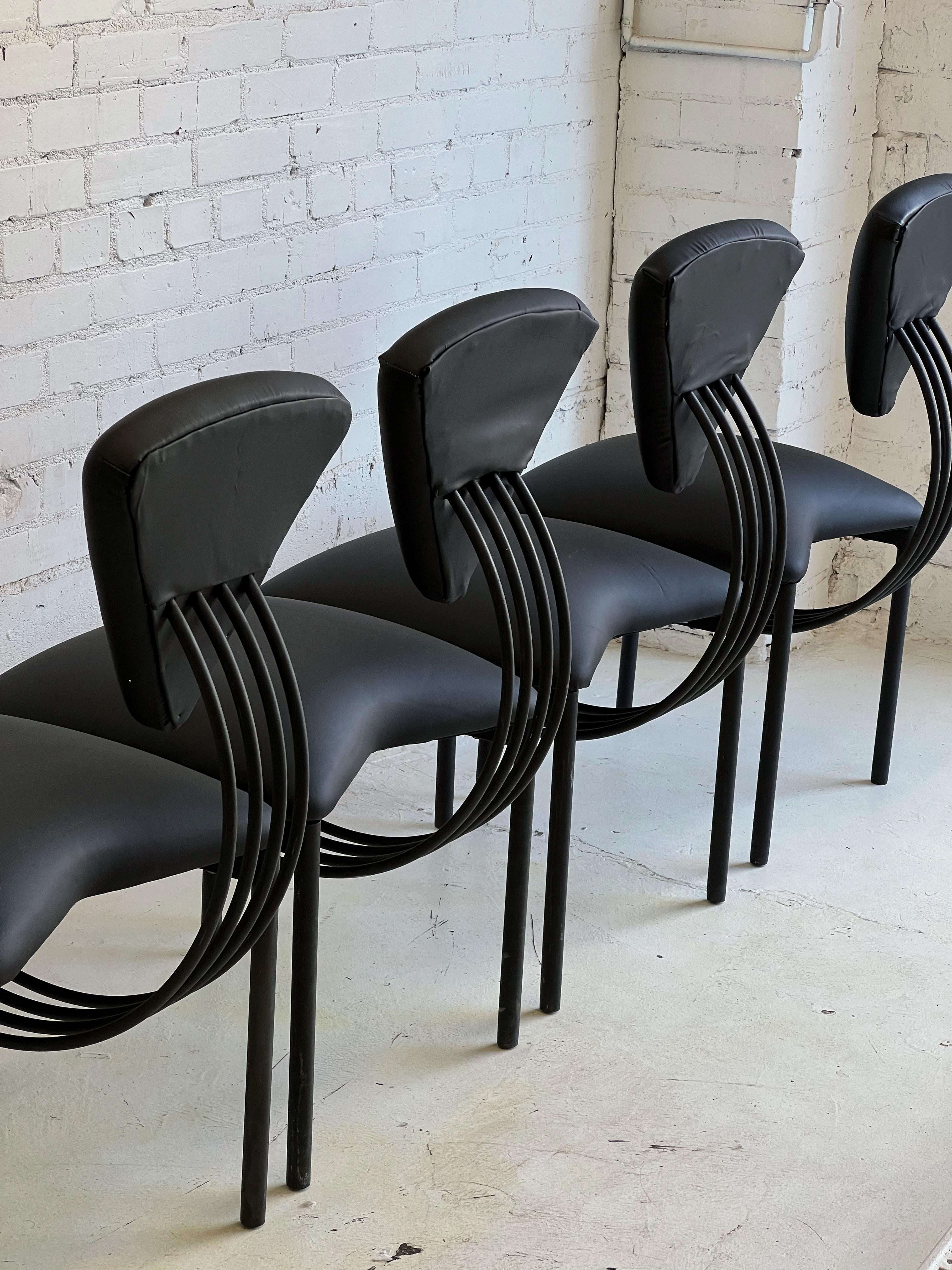 Monochrome Memphis Style Chairs in the Style of Ettore Sottsass In Good Condition For Sale In Glendale, AZ