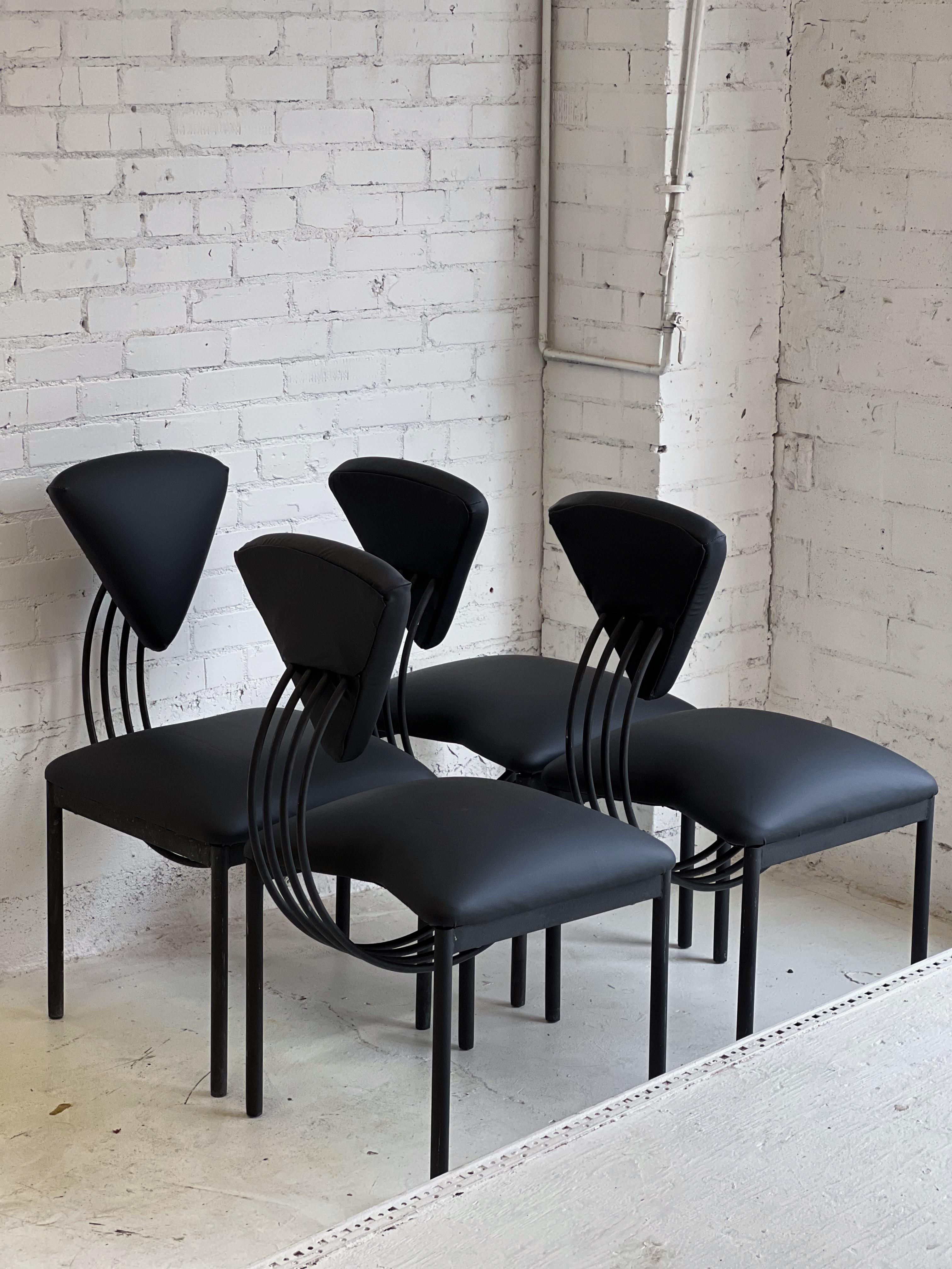 Monochrome Memphis Style Chairs in the Style of Ettore Sottsass For Sale 2