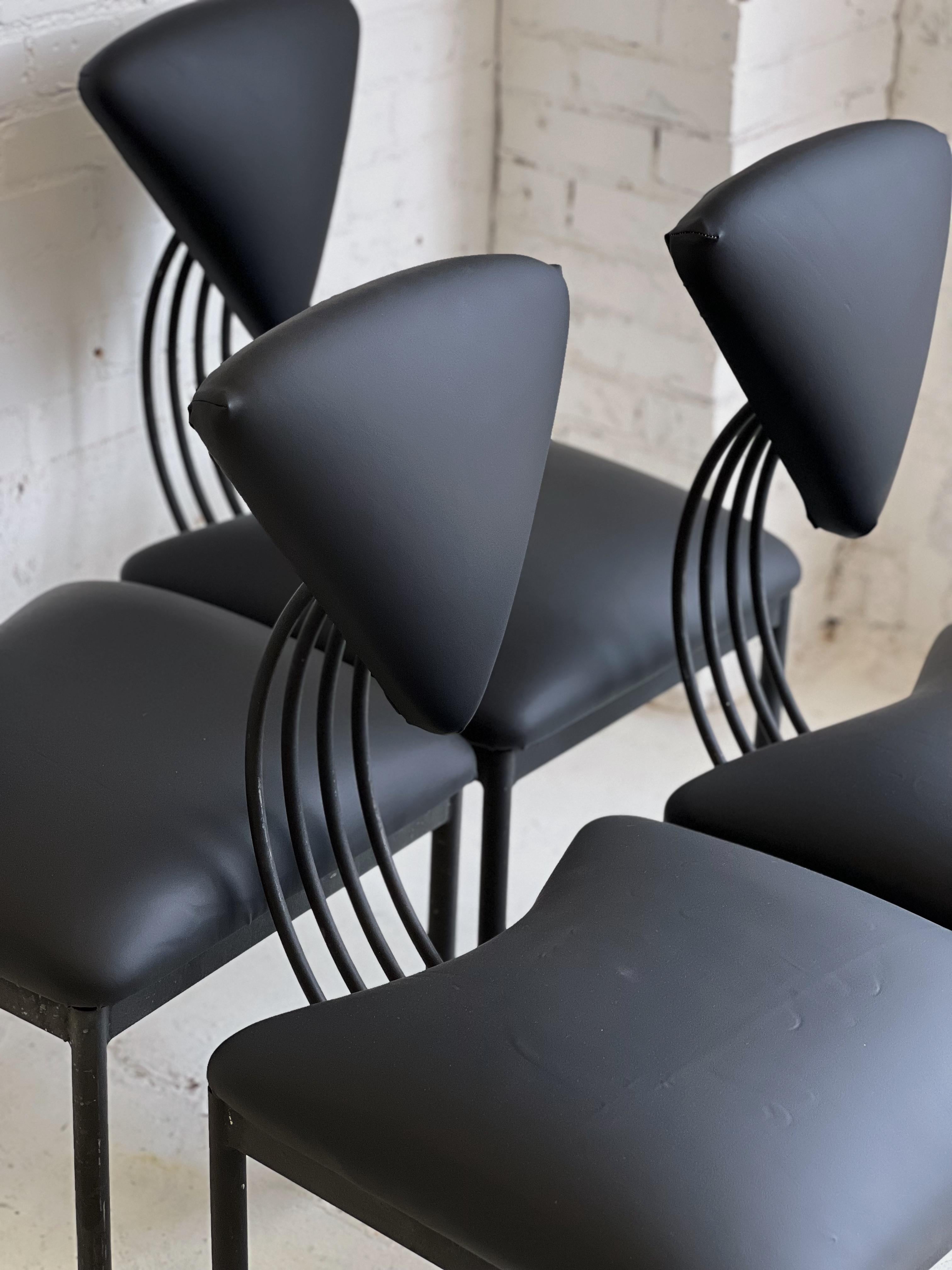 Monochrome Memphis Style Chairs in the Style of Ettore Sottsass For Sale 4