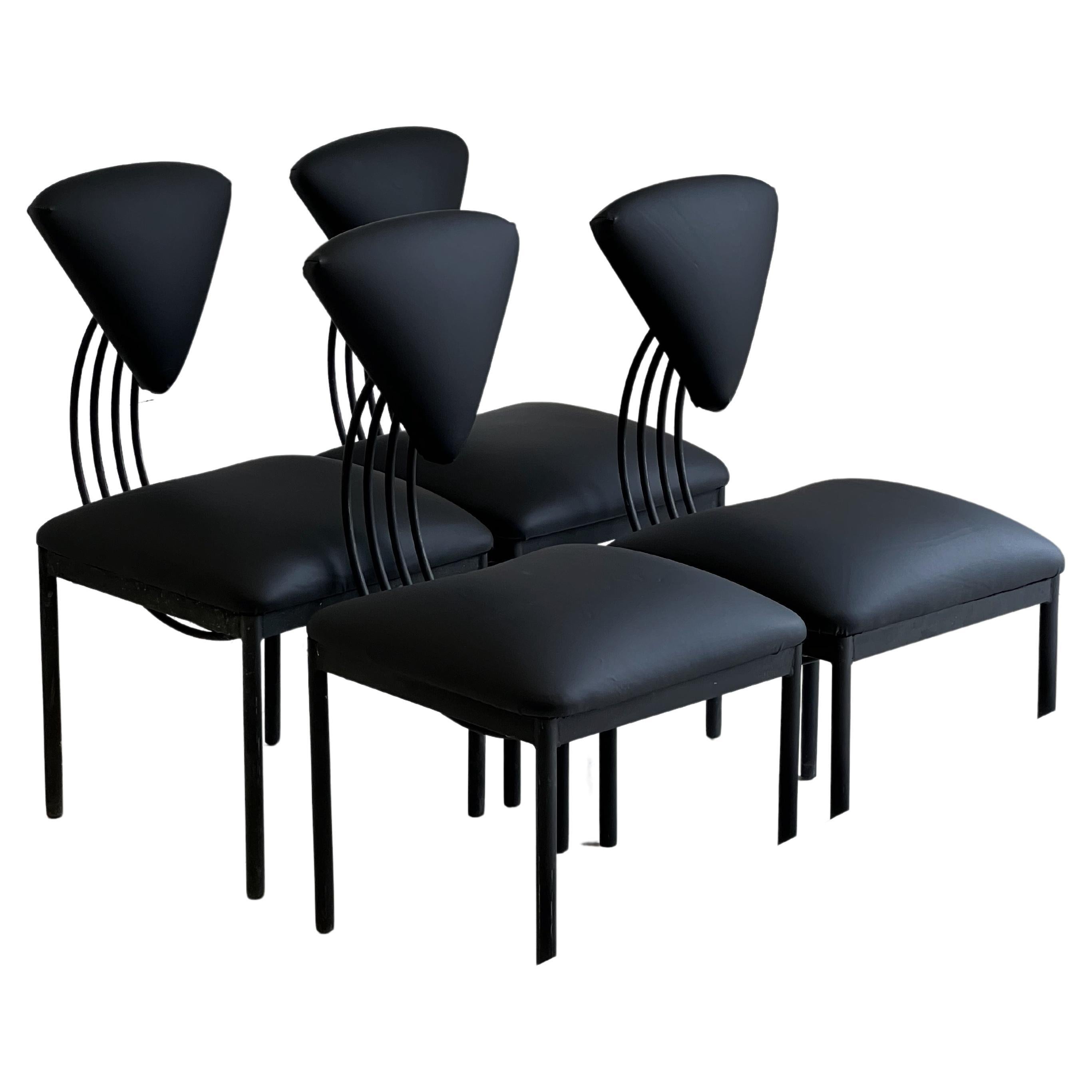 Monochrome Memphis Style Chairs in the Style of Ettore Sottsass For Sale
