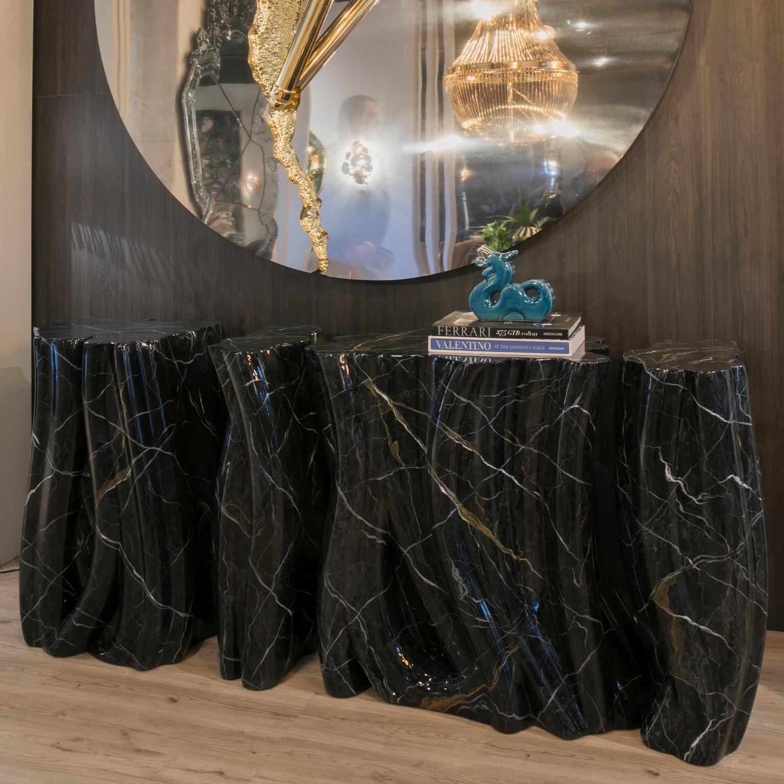 Contemporary Monochrome Sideboard In  Faux-marble by Boca do Lobo For Sale