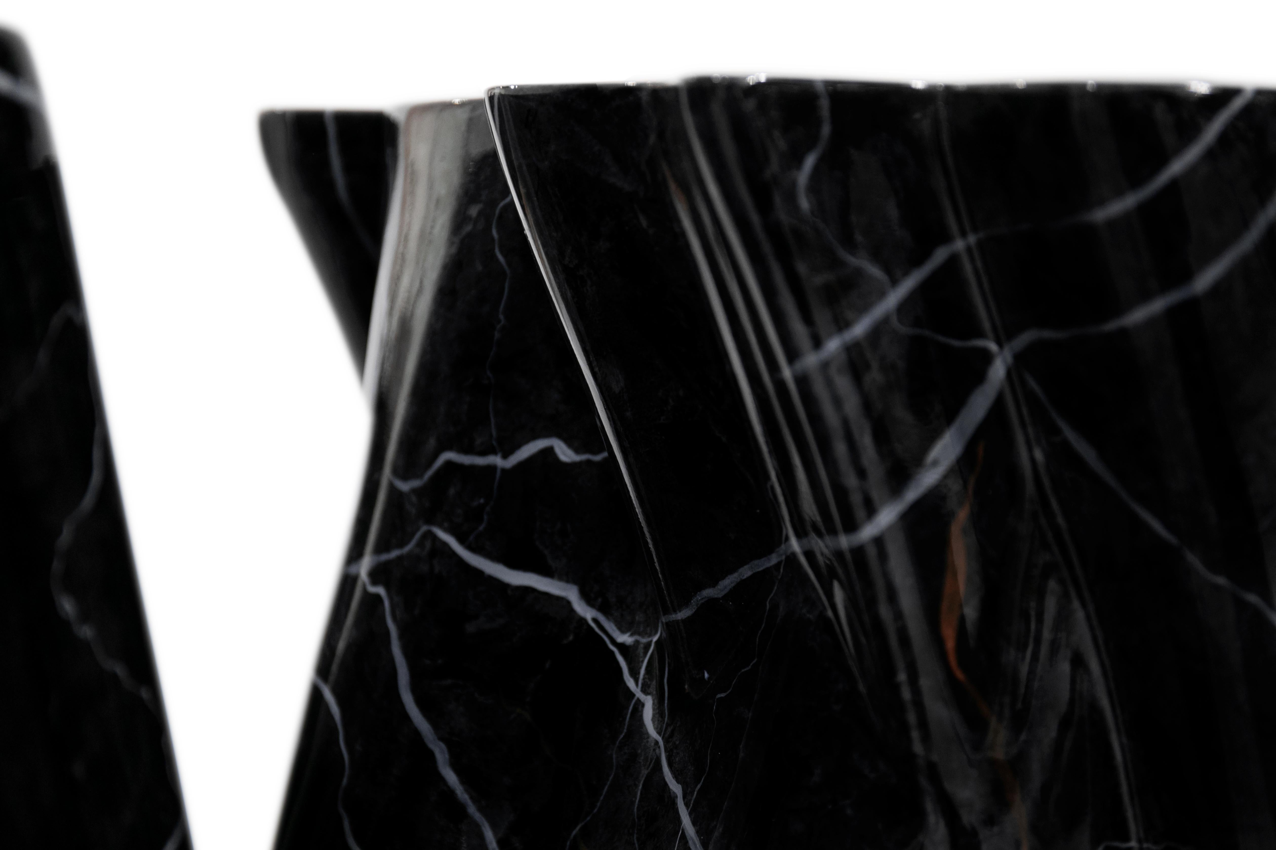 Molded Monochrome Sideboard In  Faux-marble by Boca do Lobo For Sale