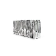 Monochrome Silver Sideboard with High Gloss and Molded Fiberglass