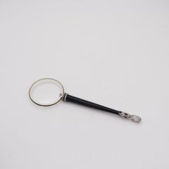 MONOCLE 1900 Edwardian Single Lens Pendant In 18Kt Gold Platinum & Diamonds