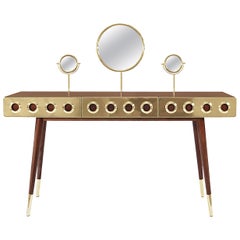 Monocles Dressing Table and Vanity with Brass Detail