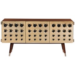 Monocles Sideboard in Wood with Brass Detail