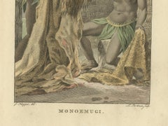 Monoemugi, Central Africa – Antique Hand-Colored Ethnographic Engraving (c.1810)