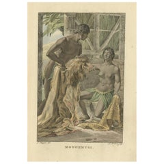 Monoemugi, Central Africa – Antique Hand-Colored Ethnographic Engraving (c.1810)