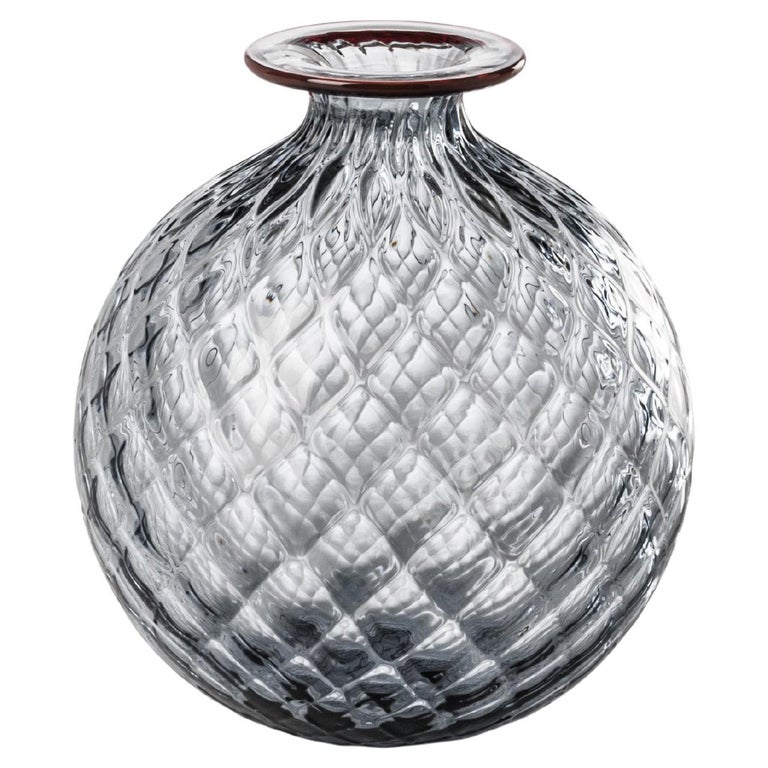 Venini Monofiore Balloton Large Vase in Grape Red Thread Murano Glass For  Sale at 1stDibs