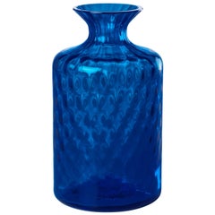 Monofiore Carnevale Tall Glass Vase in Sapphire by Venini