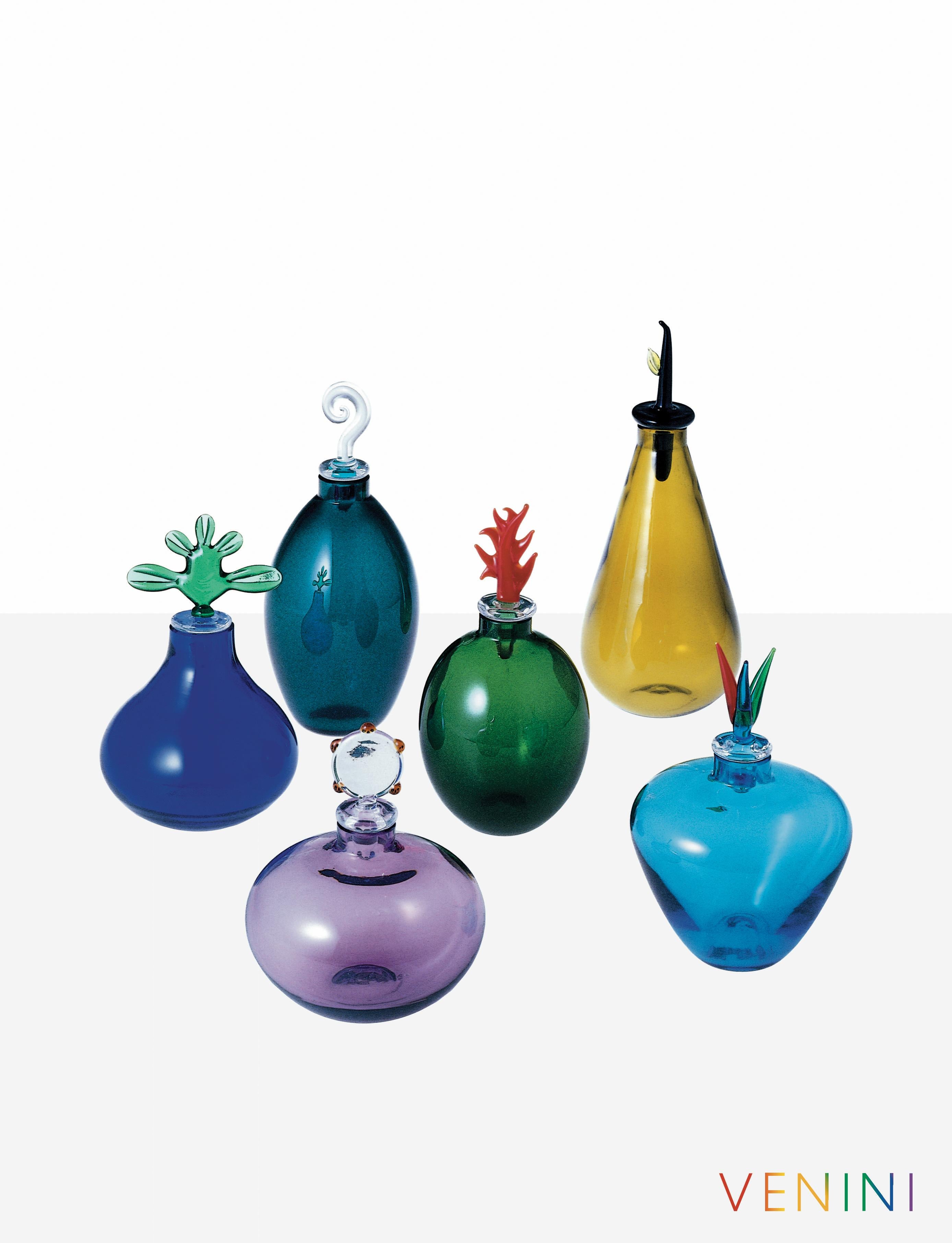 Modern Monofiore Sapphire Yellow Glass Vase by Laura de Santillana For Sale