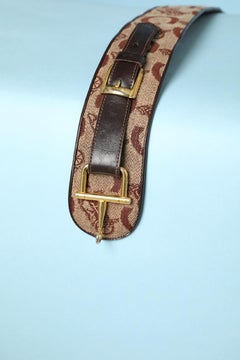 Cintura con marchio Monogram e punta in metallo in cotone e pelle Céline
