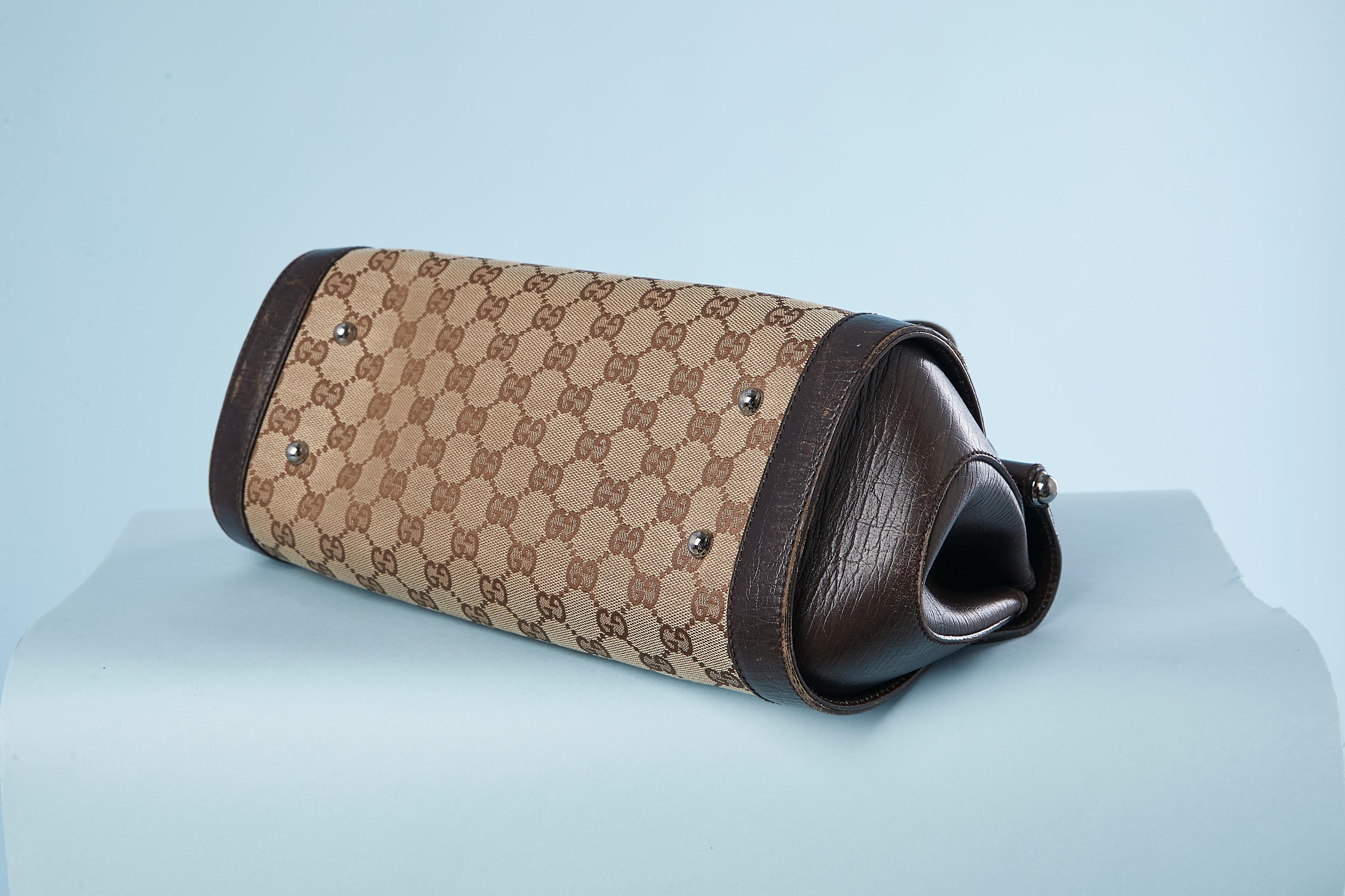 Black Monogram Canevas Bamboo Bullet bag Gucci Circa 2000