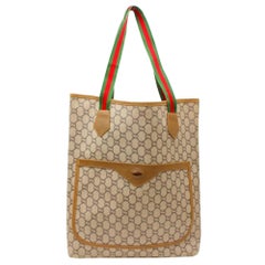 Monogram Gg Sherry Large Web Shopping 868075 Beige Coated Canvas Tote