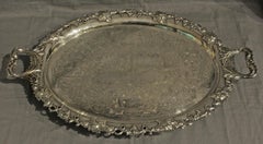 Monogram Gorham Silver Plated Tea Tray