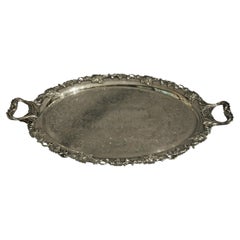 Antique Monogram Gorham Silver Plated Tea Tray