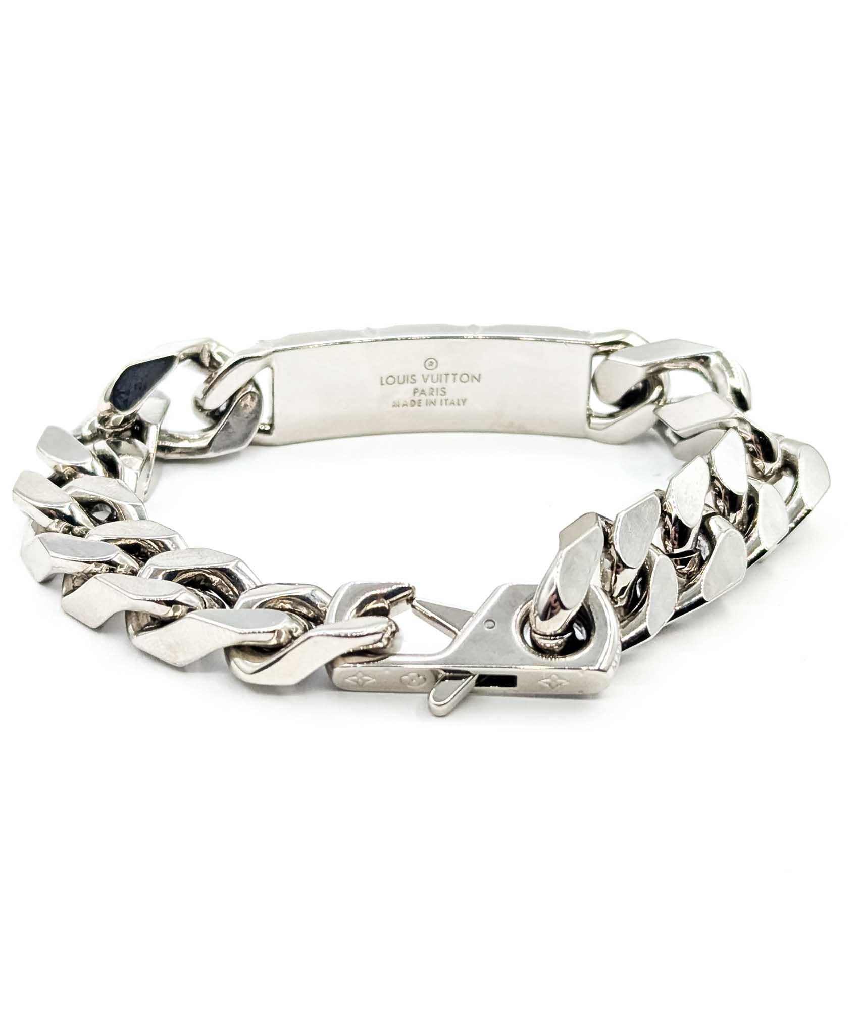 Pulsera de cadena con monograma Louis Vuitton en metal precioso en venta 2