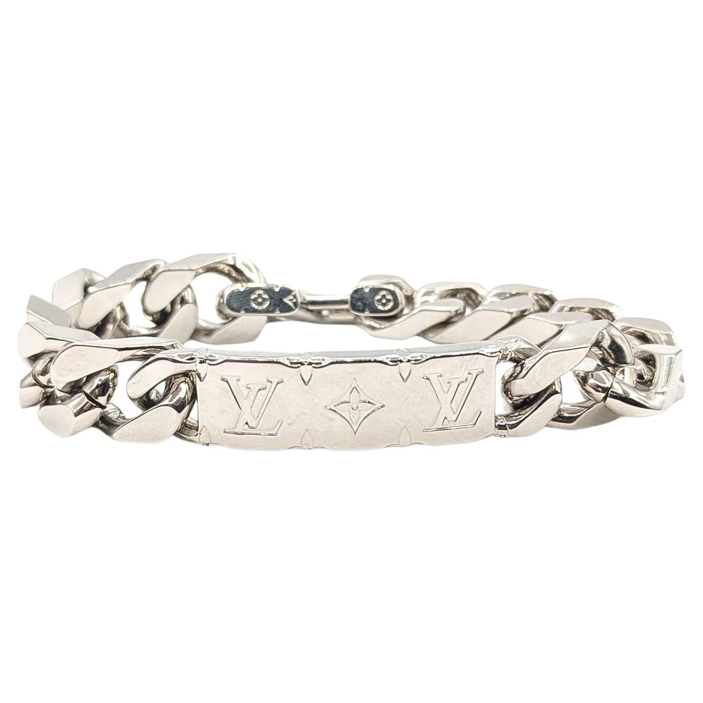 Pulsera de cadena con monograma Louis Vuitton en metal precioso
