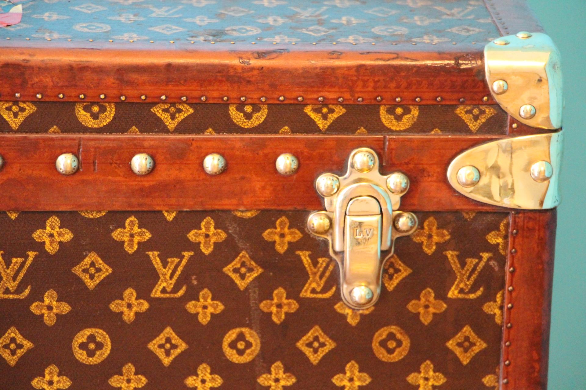 Mid-20th Century Monogram Louis Vuitton Trunk Louis Vuitton Steamer Trunk, Louis Vuitton Courrier