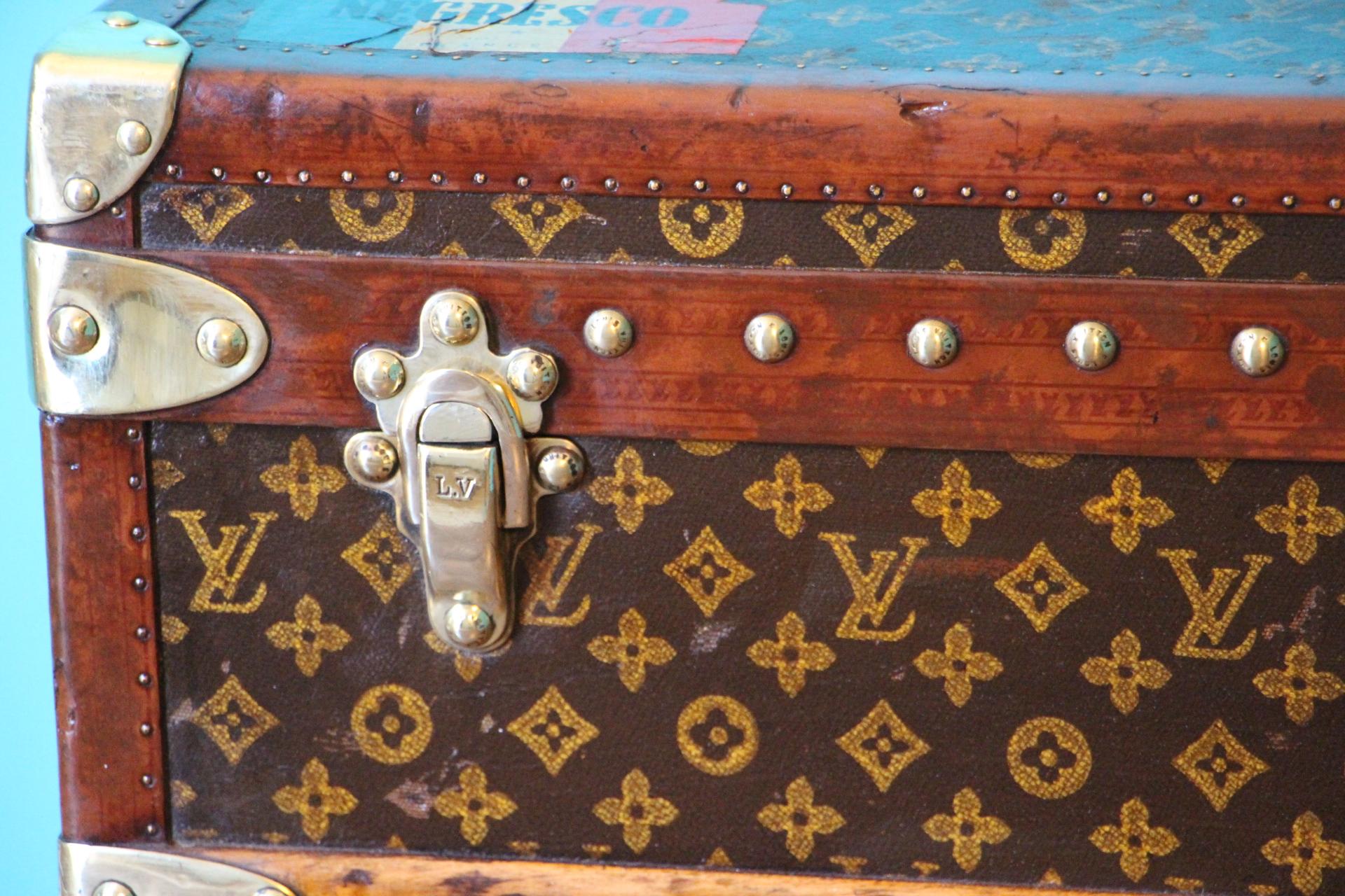 Brass Monogram Louis Vuitton Trunk Louis Vuitton Steamer Trunk, Louis Vuitton Courrier