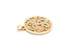 Monogram Pendant 14 Karat Yellow Gold and 1.00 Carat Diamonds 15.6 Grams