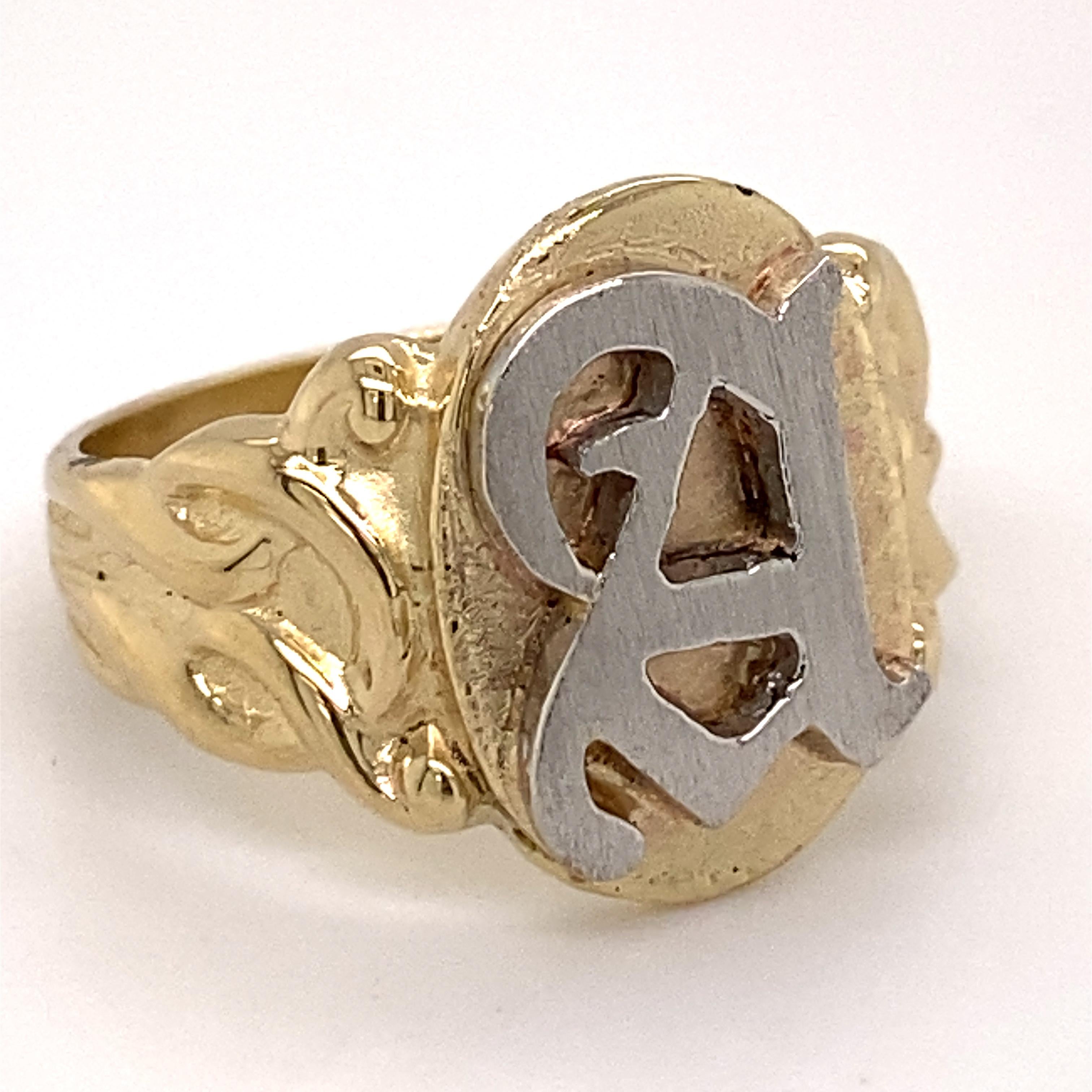 Monogram Ring with Olde English Letter 