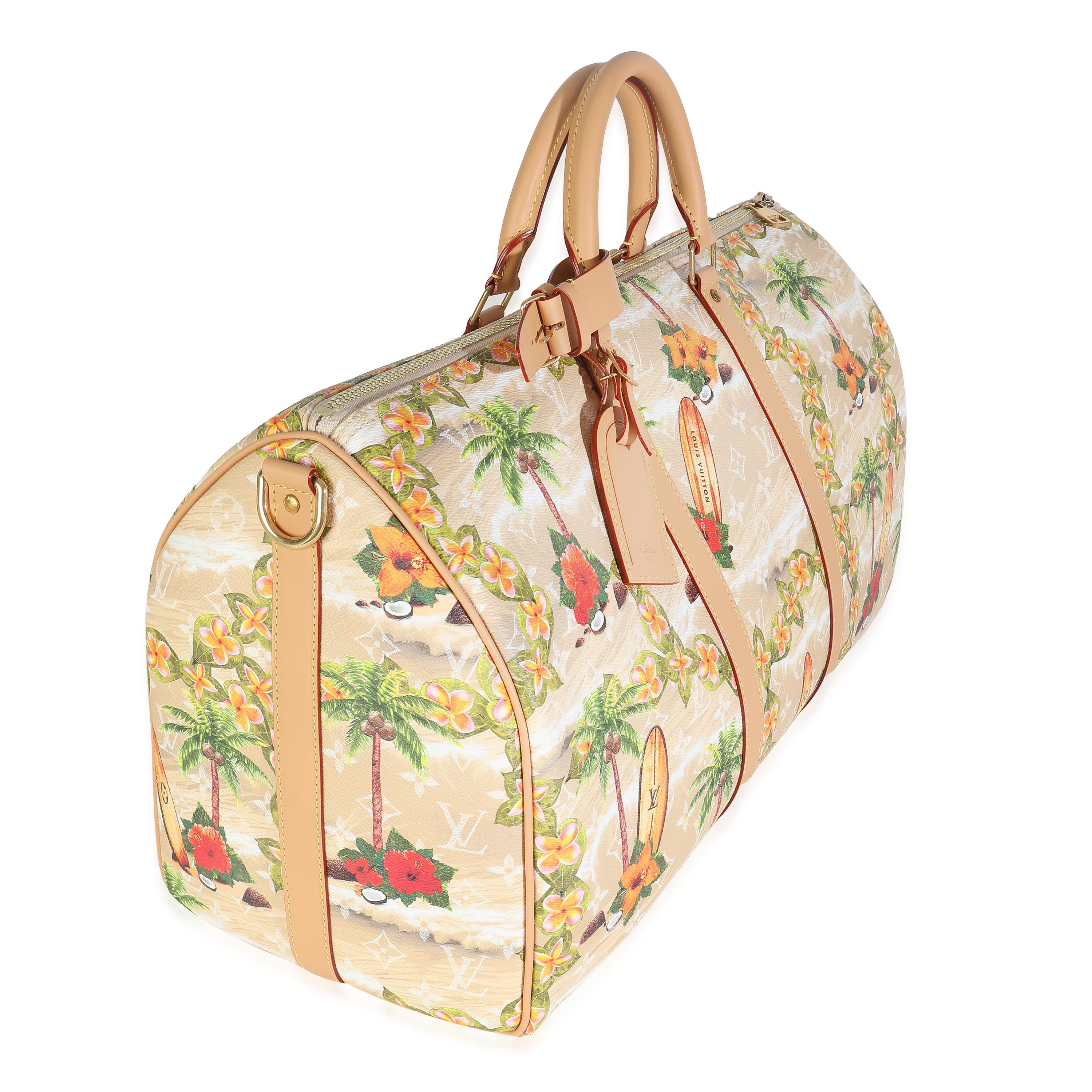 Beige Monogram Keepall Bandouliere 50 Sand en vente