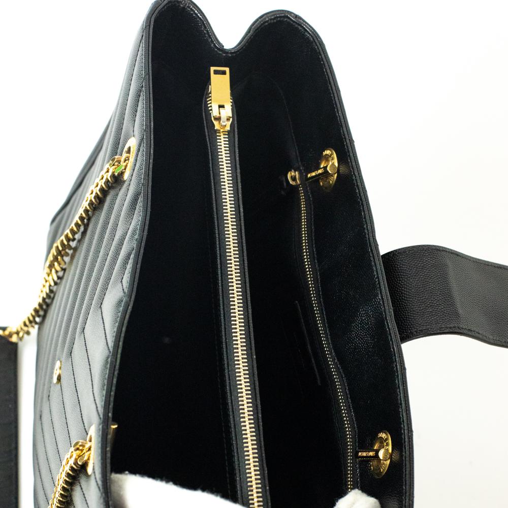 Monogramme Tote aus schwarzem Leder Damen